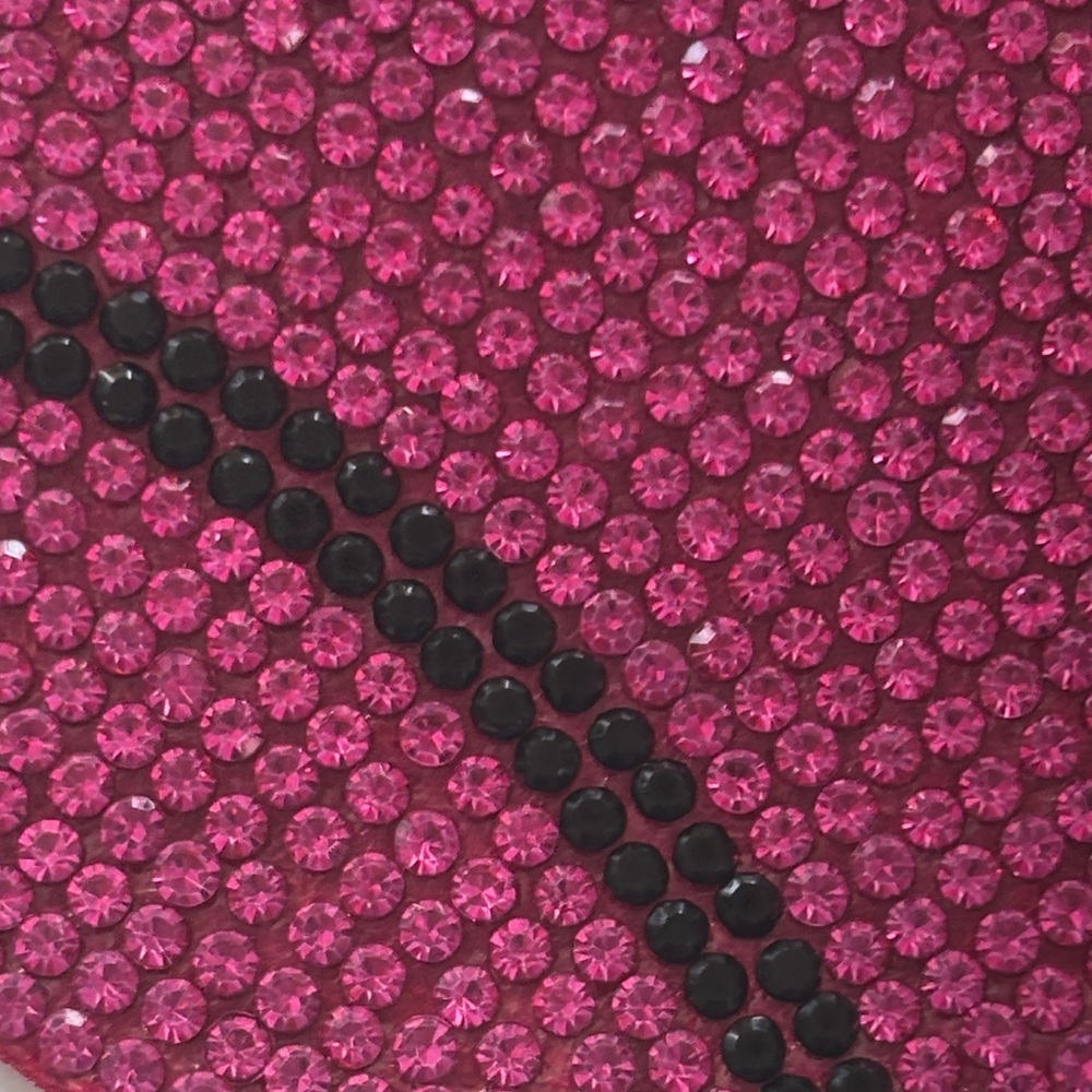 Sparkling Pink & Black Baseball Keychain/Bag Charm - Picture 3 of 3